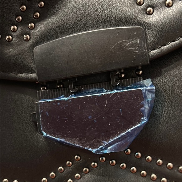 Black Studded Chain Shoulder Bag - Picture 4 of 7